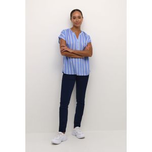 Blouse met korte mouwen Regular fit Ultramarine / Chalk Stripe blue white