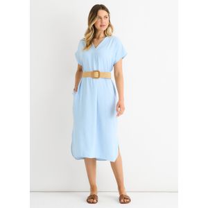 Blauwe Air Flow oversized jurk met ceintuur