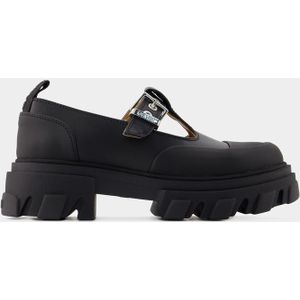 Ganni - Mary Jane Loafers - Zwart - Synthetisch Leer - Slip-on Design