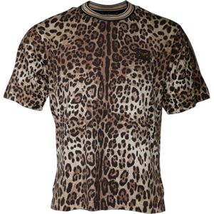 Dolce & Gabbana - Leopard Print Crew Neck - T-shirt - Bruin