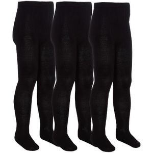 Sock Snob - 3 Paar Meisjes Bamboe Panty's Multipack | Effen Panty's voor School - Zwart