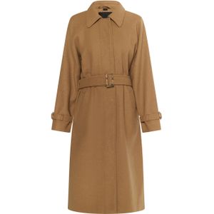 Dreimaster Overgangsjas van wolmix Dames zand