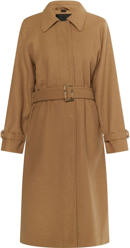 Dreimaster Overgangsjas van wolmix Dames zand