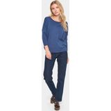 Saint Tropez - Titan Melange R-Neck Pullover Sweater - Blauw - Dames