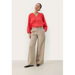 Part Two - Ribbroeken - Beige - 100% Linnen - Middelhoge Taille - Losse Pasvorm