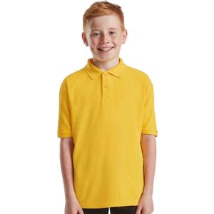 Fruit of the Loom Kinderen /Kinder Poly/ Katoen Piqué-Poloshirt Voor Kinderen. (Zonnebloem)