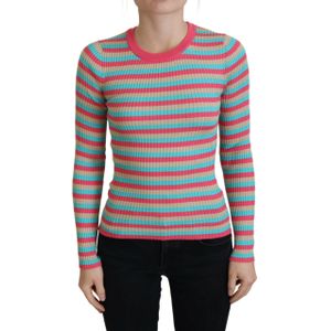 Dolce & Gabbana Multicolor Crewneck Pullover Zijde Dames Trui