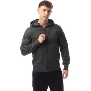 Heren-C.P. Company Diagonal Raised Fleece Lens Full-Zip Hoodie in Grijs