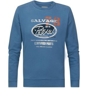 Petrol Industries - Heren Vintage Look Sweater - Blauw - Maat XL