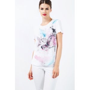 Top - Veelkleurig - Korte Mouwen - Geweven Crêpe - 100% Viscose