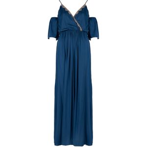 Jerseyjurk - Maxilengte - V-hals - Kant Detail - Zomer