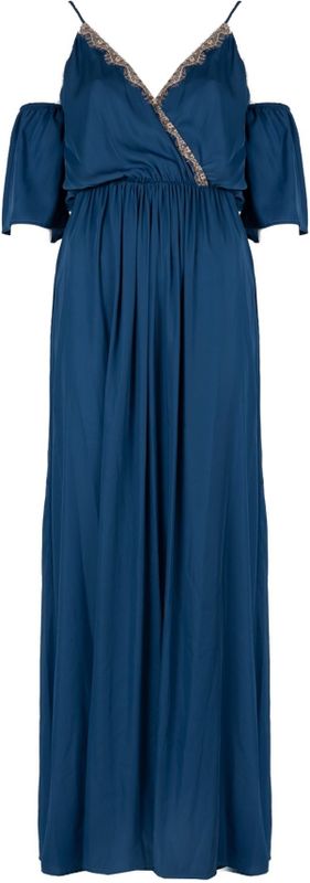 Jerseyjurk - Maxilengte - V-hals - Kant Detail - Zomer