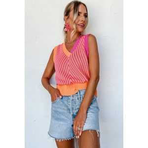 Gebreid Chevron Vest Zomer Strepen