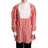 Dolce Gabbana - Striped Poplin Shirt - Rood/Wit - Overhemd