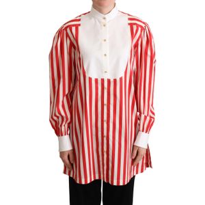 Dolce Gabbana - Striped Poplin Shirt - Rood/Wit - Overhemd