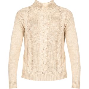 Xagon Man - Gevlochten Coltrui - Beige - Heren - Wol