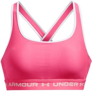 Under Armour UA Mid sportbeha met gekruiste bandjes voor dames, roze