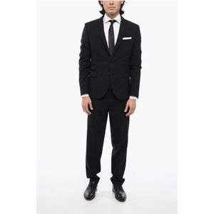 RUFFALO Slim Fit Pak van een mix van maagdelijke wol met inkepingen in zwart