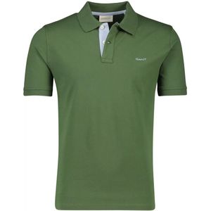 Gant Polo SS Regular Fit Contrast Pique Rugger Polo Groen