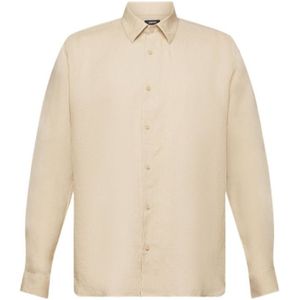 ESPRIT Linnen Regular Fit Overhemd Beige - Maat M