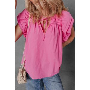 Rimpel Mouwstrik Blouse