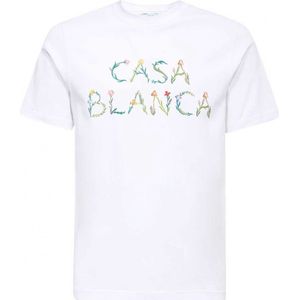 Casablanca L'Arche Fleurie T-shirt met bloemenlogoprint in wit