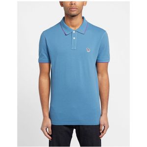 Men's Paul Smith Zebra Logo Polo Shirt In Blue - Maat S