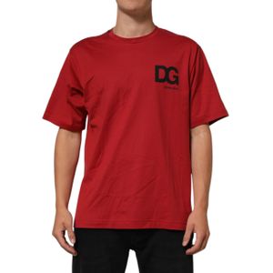 T-shirt - Rood - Logo Print - Katoen - Korte Mouwen