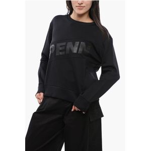 PENN-RICH Sweatshirt met ronde hals en katoenen mix en bedrukt logo in zwart