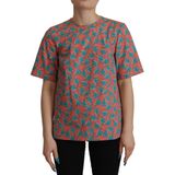 Dolce Gabbana - TSH7831 - Blouse Top - Roze - Korte Mouwen - Zeilbootprint