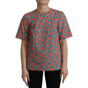 Dolce Gabbana - TSH7831 - Blouse Top - Roze - Korte Mouwen - Zeilbootprint