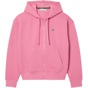 Lacoste Dames/Dames Pique Full Zip Hoodie (Roze)
