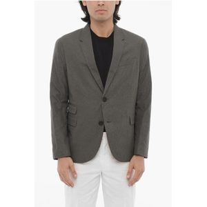 Zijsplitten, reverskraag, slim fit, 2-knoops blazer in blauw
