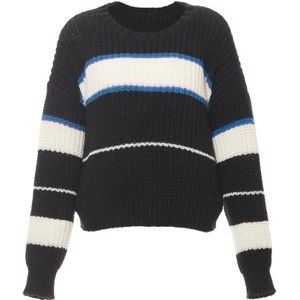 Mymo - Jumper - Zwart - Gebroken Wit Turquoise - Pullover Trui