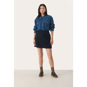 Part Two - Eenvoudige Donkerblauwe Rok - Dames - 3XL - Wol