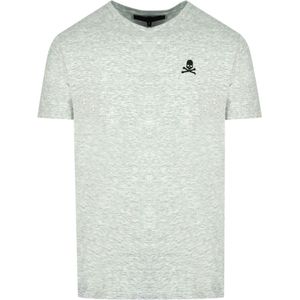 Philipp Plein Skull And Crossbones Logo Grey Underwear V-Neck T-Shirt