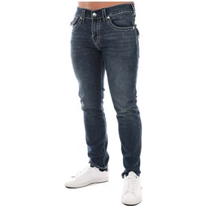 Men's True Religion Rocco Big T Flap Skinny Jeans In Denim - Maat 34 Normaal