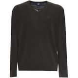 Sergio Tacchini - 21105 - Trui - Donkergroen - Heren - V-hals - 100% Wol