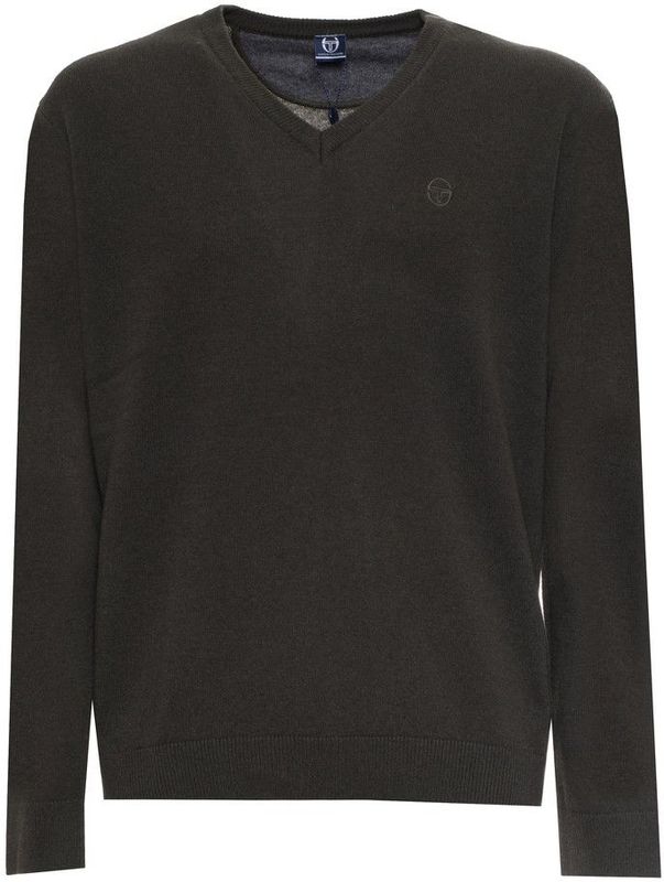 Sergio Tacchini - 21105 - Trui - Donkergroen - Heren - V-hals - 100% Wol