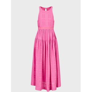 Dames Emporio Armani Mouwloze Geruite Midi Dress in Roze
