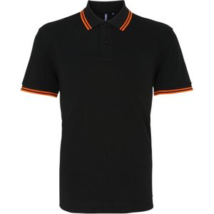 Asquith & Fox Heren Klassiek Fit getipt Poloshirt (Zwart / Oranje)