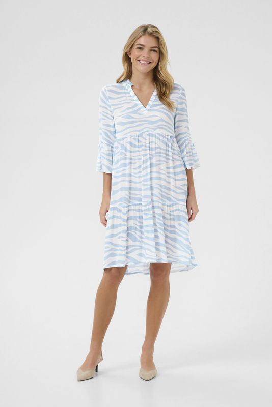 Jurk A-shape blue white