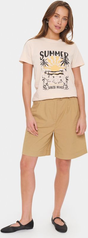 Saint Tropez - Kuvisz T-Shirt - Crème - Dames - Katoen - Grafische Print