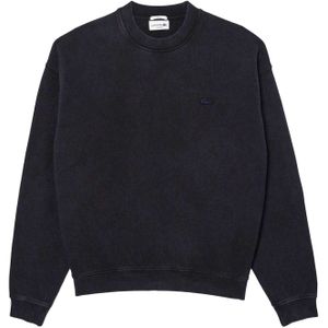 Lacoste Uniseks Fleece Gewassen Los Sweatshirt voor Volwassenen (Zwart)