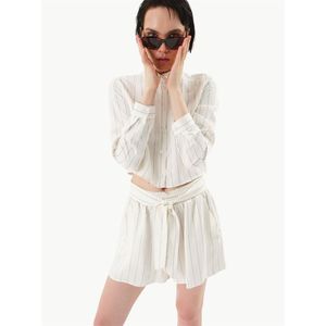 Short en viscose avec ceinture à la taille