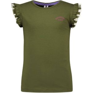 B.Nosy T-shirt B.Dazzeling Met Ruches Donkergroen - Maat 11-12J / 146-152cm