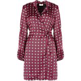 Liu Jo - Jurk - Roze - Getailleerd - Lange Mouwen - Overslagdecolleté