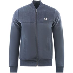 Fred Perry Towelling Panel Navy Blue Track Jacket