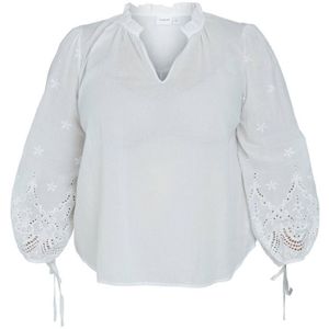 EVOKED VILA blousetop VIMALLA met borduursels met broderie wit