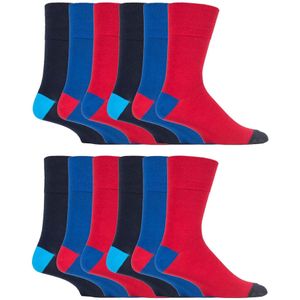 12 Paar Mannen Zachte Grip Losse Bovenkant Sokken | Extra Brede Niet-Rek Sokken